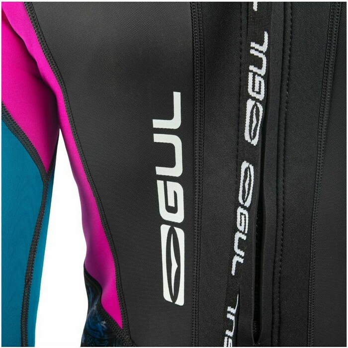 2024 Gul Junior Response 3/2mm Flatlock Back Zip Wetsuit RE1323-C1 - Jet / Teal